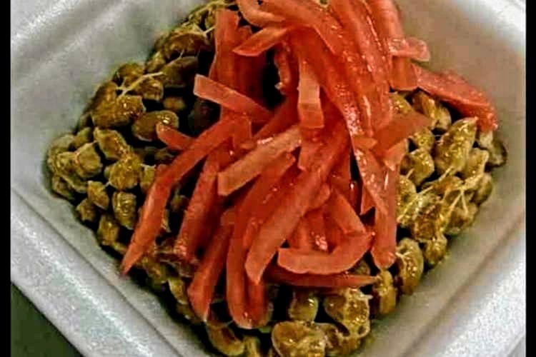 納豆には紅生姜究極の薬味ぜひ♪納豆ご飯の画像