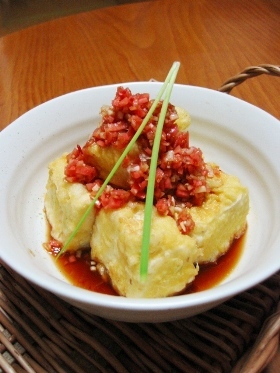 紅しょうが消費に♪ 揚げ豆腐の巻