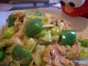 銀杏入り!豚肉と野菜の炒め