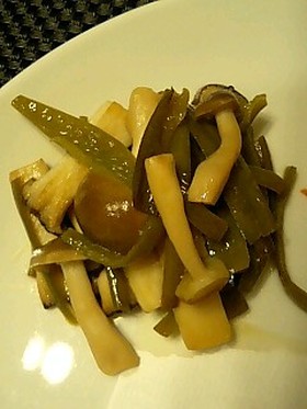 ピーマンきのこのスイートチリソース炒め