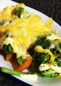 超簡単野菜とチーズのオーブン焼き