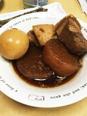 圧力鍋でとろっとろな角煮!卵と大根も