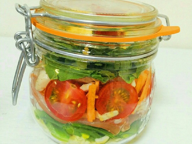 男子でもジャーサラダ弁当 鶏むね 生ハム レシピ 作り方 By うまうま姫 クックパッド