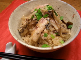さんまとキノコのご飯