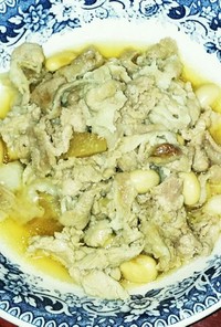 大豆の水煮缶と豚肉の生姜煮