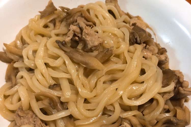 レンジで簡単美味 豚まいたけうどん レシピ 作り方 By Li Li クックパッド