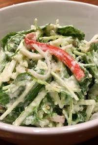 水菜とカニかまの白和え風サラダ