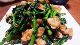 菜の花(菜花)豚肉オイスターソース炒め
