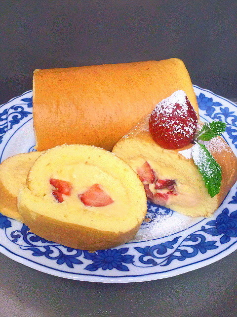 ＨＫＭで簡単☆ロールケーキ用スポンジの画像