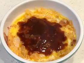 レンジで簡単!チーズデミグラオムライス♪