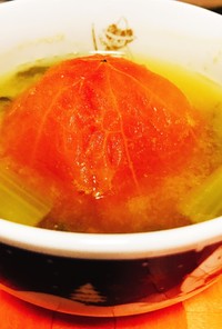 トマトと小松菜のあっさり和風スープ