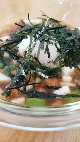 おくらやなめこでねばねば元気♪