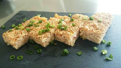 豆腐で簡単ヘルシー蛸と鶏挽き肉の松風焼きの写真