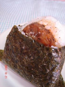 照り焼きハムおにぎり♡