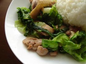しゃきしゃきレタスと鶏肉の炒め物♪