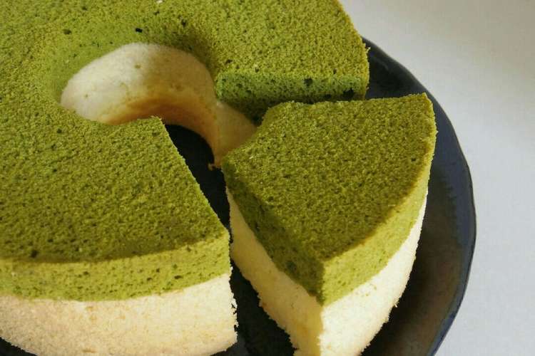 抹茶とプレーン 2層のシフォンケーキ レシピ 作り方 By あさのぽてと クックパッド
