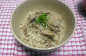 いわしとキノコの炊き込みご飯