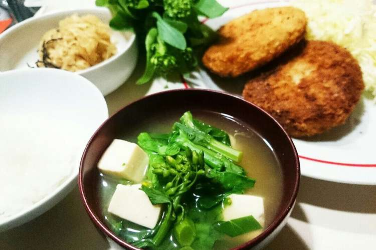 汁物100選 菜花とお豆腐のお味噌汁 レシピ 作り方 By Sweeterm クックパッド 簡単おいしいみんなのレシピが366万品