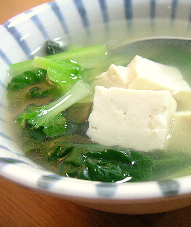 ターサイと豆腐のおいしいスープの写真