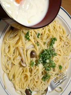 キノコのパスタ、ジェイミーのをアレンジ