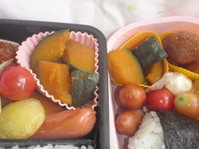 お弁当に♪レンジで1分×3かぼちゃの煮物