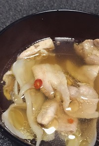 簡単！うどんスープで豚汁風(？)スープ