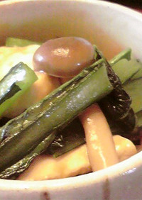 豆腐と小松菜の炒め物