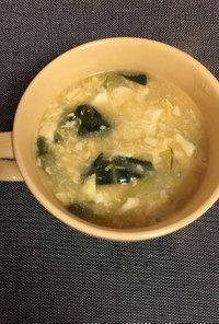 鶏ハムの茹で汁でとろりん中華風スープ