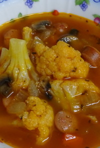 ジャンバラヤスープ in カリフラワー