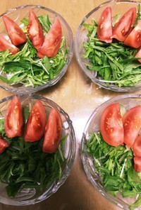 水菜とトマトのサラダ