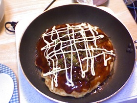 IHクッキング フライパンでお好み焼き