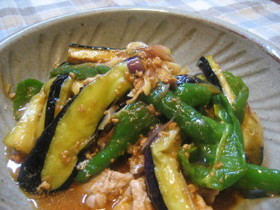 秋なすとみょうがで麻婆なす