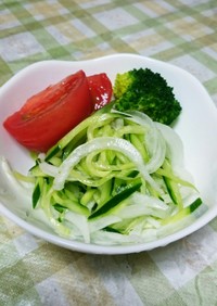 きゅうりと新たまねぎの簡単サラダ☆切り方