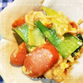 だしの素で簡単!青梗菜とえのきの卵炒め