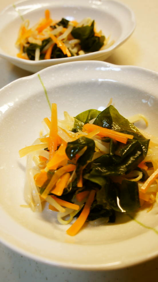 もやし・新人参・生わかめの酢の物 by さつきA 【クックパッド】 簡単おいしいみんなのレシピが339万品