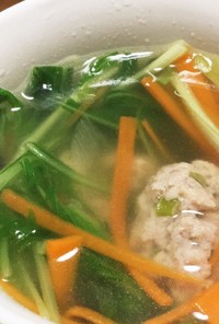 パクチー生姜団子の中華スープ