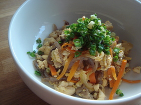 具沢山の炒り豆腐