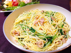 簡単☆水菜とツナのパスタ*特製ソース