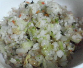 白菜の漬物でチャーハン