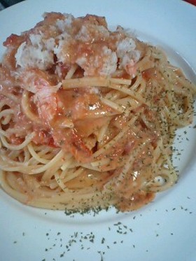 かにのトマトクリームスパゲティ