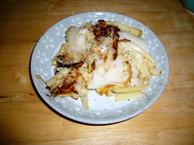 じゃがいもとキャベツの餅チーズ焼き♪