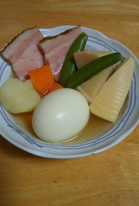 筍とベーコンとゆで卵のポトフ