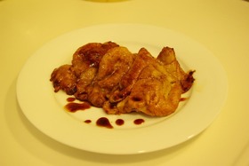 豚ロースの黒酢照り焼き