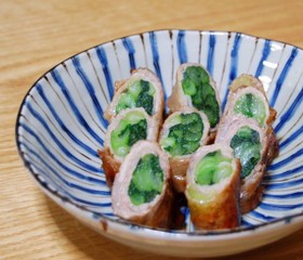 甘辛味の小松菜の豚肉巻き