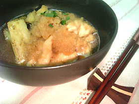 ナスと鶏でお手軽揚げ出し♪