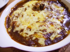 簡単*半熟卵の焼きチーズカレードリア
