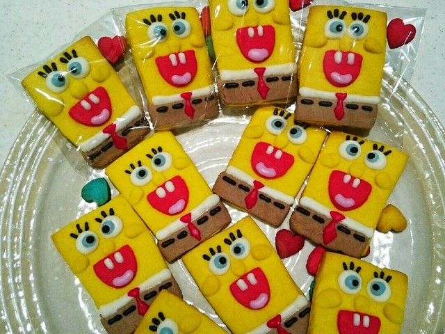 簡単 かわいいクッキー スポンジボブ レシピ 作り方 By Yoppo クックパッド