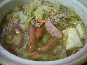 きゃべつたっぷり和風出汁の簡単カレー鍋