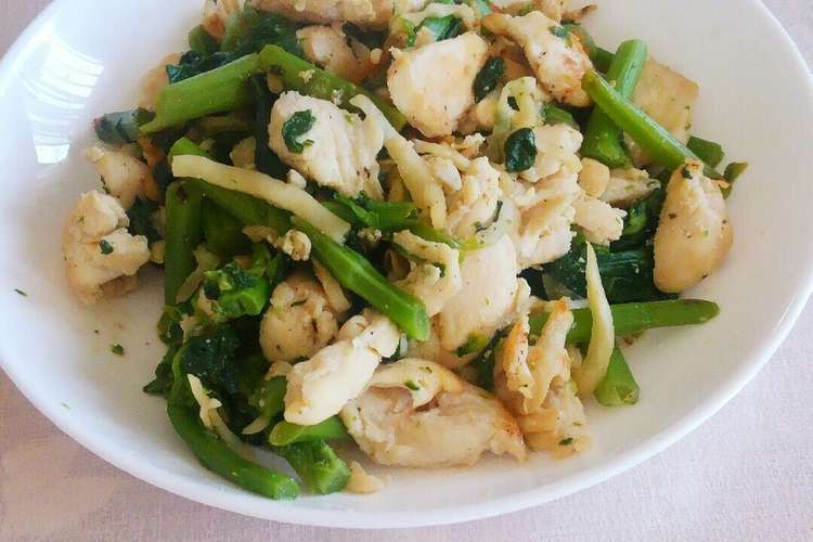 超簡単 ササミと菜の花の炒め物 レシピ 作り方 By まあるいねこ クックパッド 簡単おいしいみんなのレシピが367万品