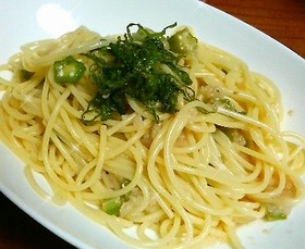 オクラと大根のスッキリ梅風味パスタ